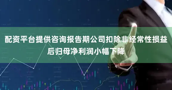 配资平台提供咨询报告期公司扣除非经常性损益后归母净利润小幅下降